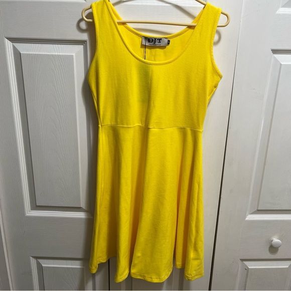 NWT DJT Fashion Yellow Fit & Flare Dress - Picture 2 of 11